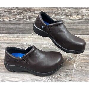 Timberland Pro ESD Leather Loafer Shoe Women's Black Alloy Toe Size 7.5W  #85599